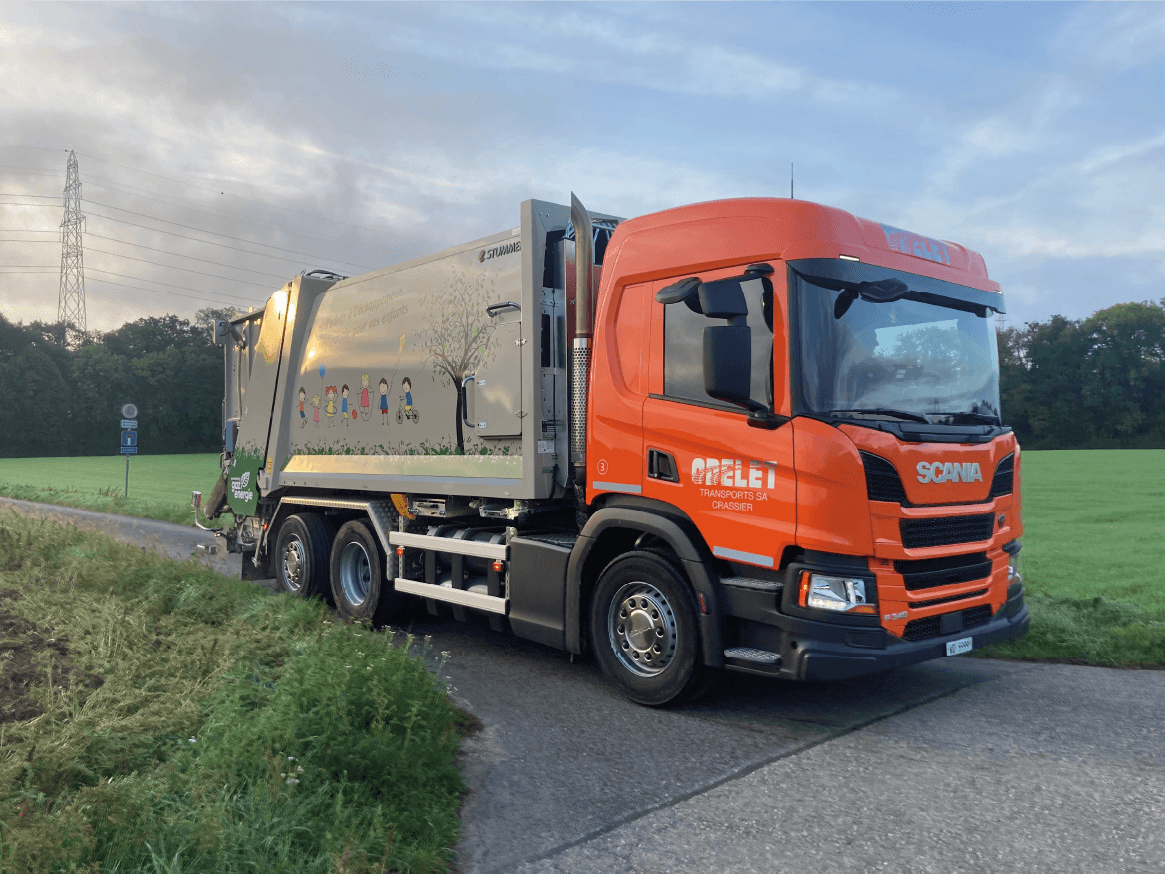 camion benne au gaz naturel